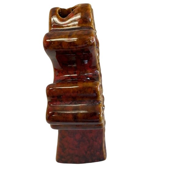 Brown Glazed Ceramic Cross Tea Light Candle Holder Decor 6 x 4 x 2 - Picture 6 of 7